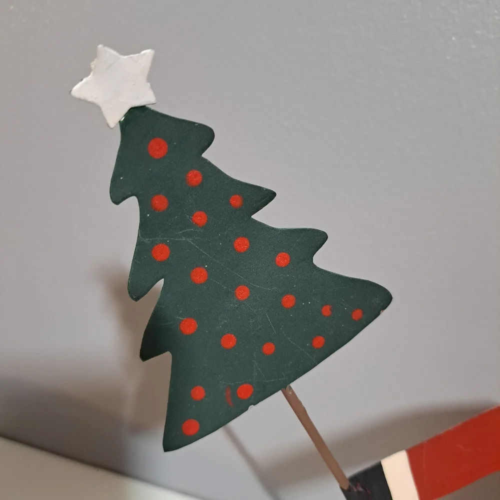Dept 56‎ Metal Santa Figure Holding Bear And Tree